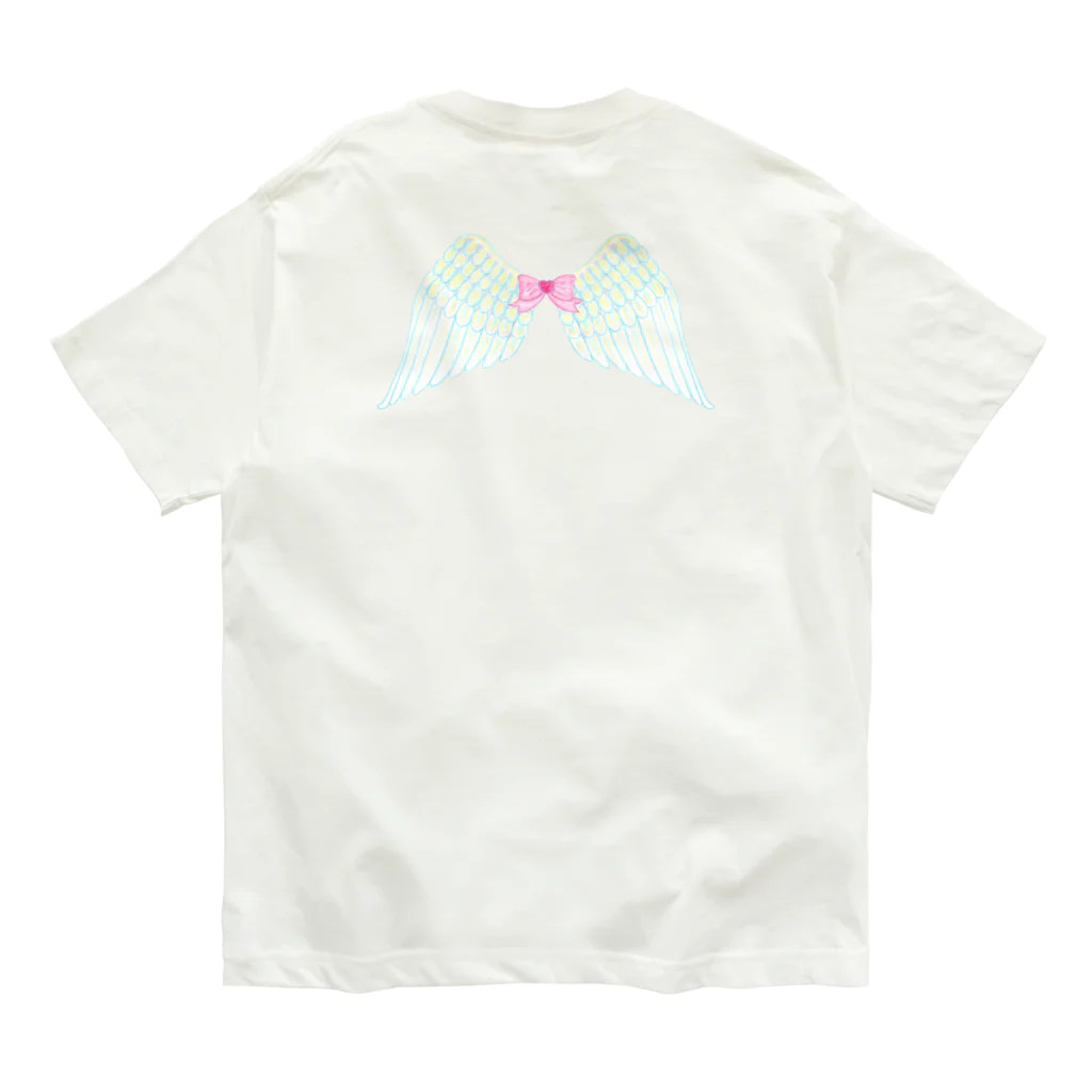 メルティカポエミュウのさくららにゃん(せなかに天使の羽) Organic Cotton T-Shirt