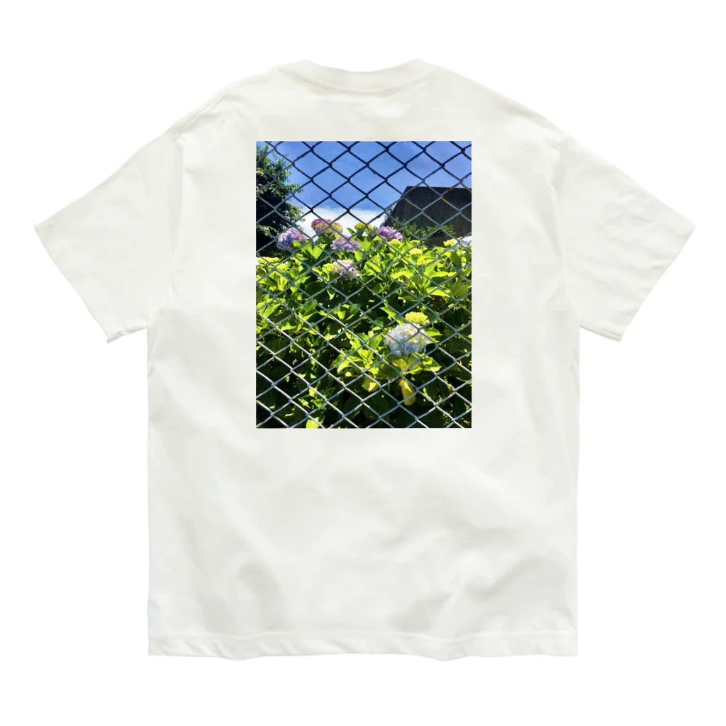 些細な心の日曜日のフェンス越しの花たち Organic Cotton T-Shirt