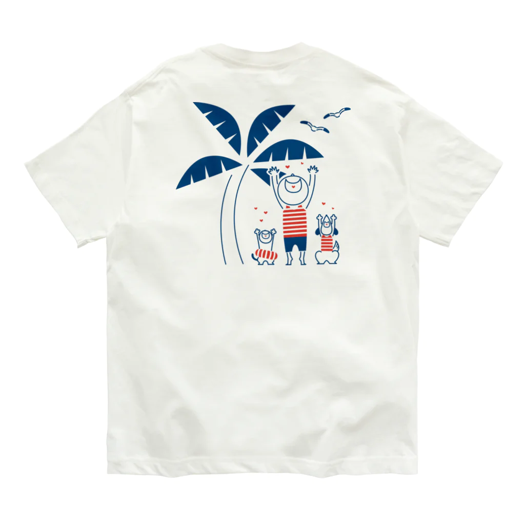 8anna storeのHAPPY HAPPY HAPPY！上を向いて笑おう！夏の裏表バージョン Organic Cotton T-Shirt
