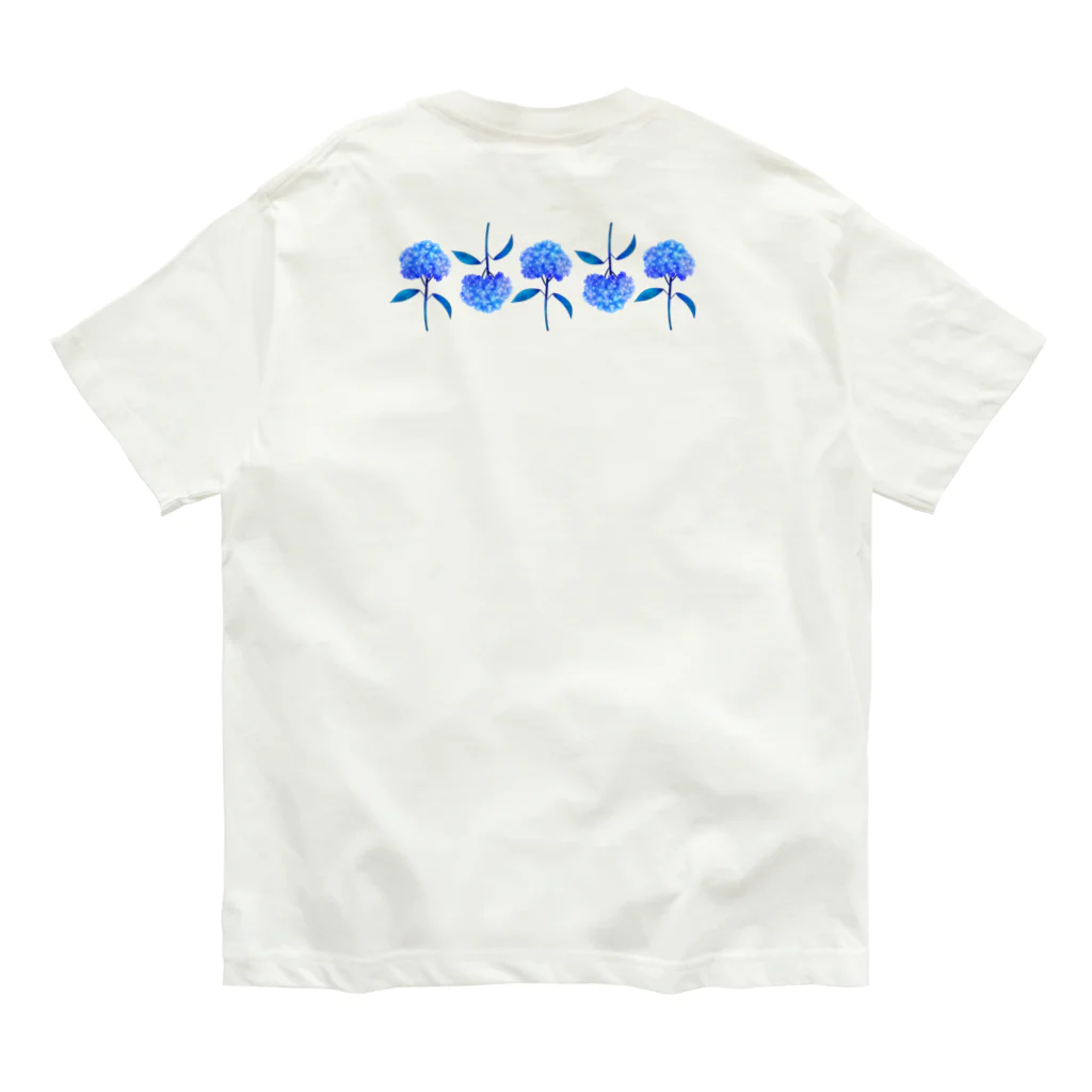 813hachiの青紫陽花 オーガニックコットンTシャツ