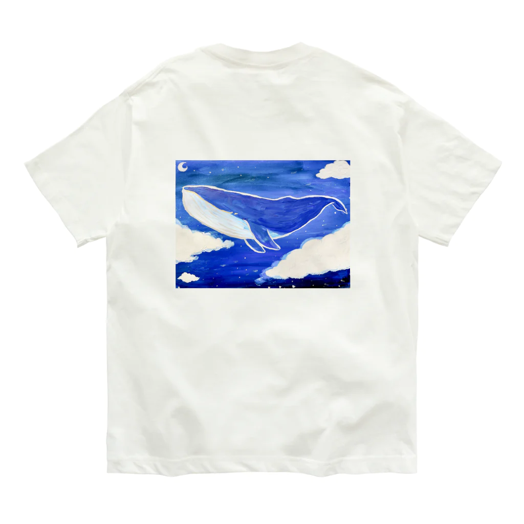 uzuuzuの空泳ぐタイプのクジラさん オーガニックコットンTシャツ