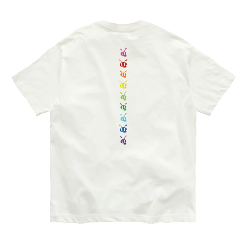 gogoteam54のありんこ縦列レインボー🌈 オーガニックコットンTシャツ