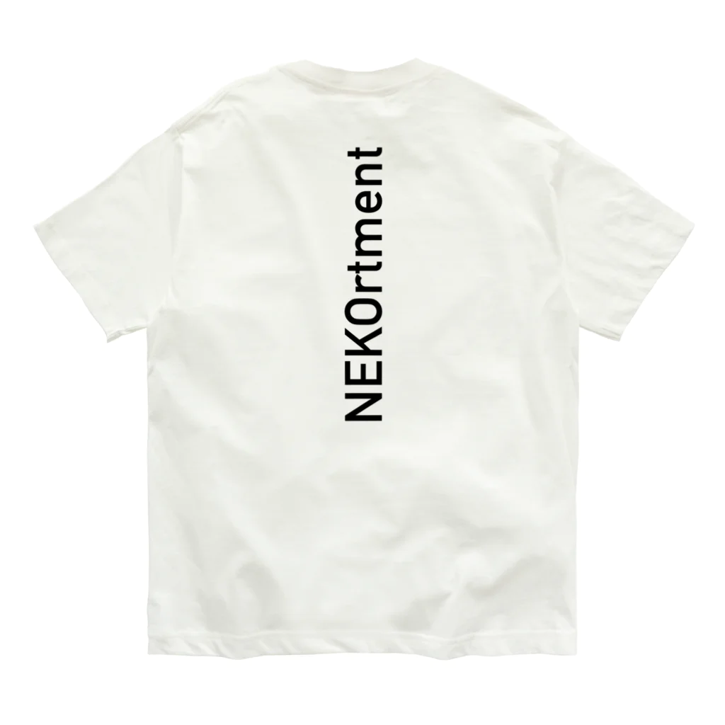 NEKO rtmentのポケLOGO＋縦ロゴ オーガニックコットンTシャツ