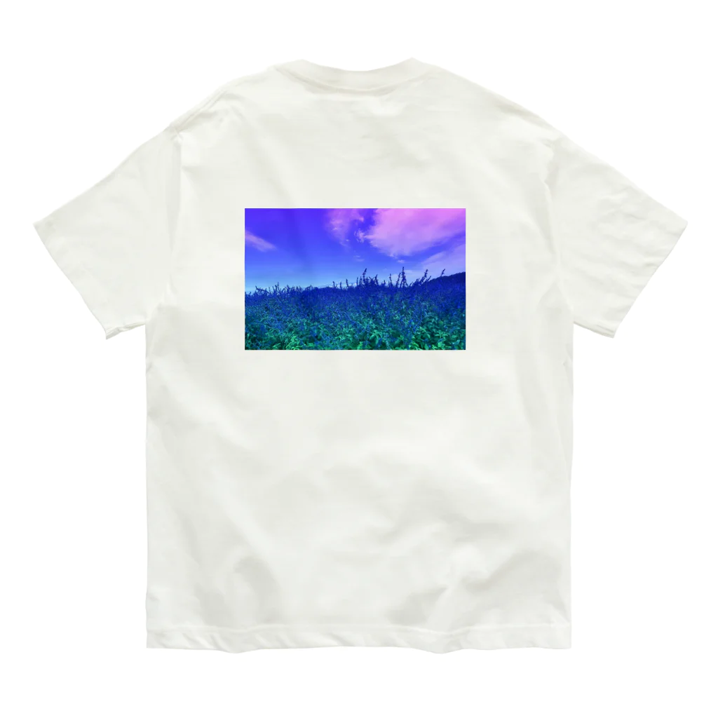 Syukisyukiの青い花畑 Organic Cotton T-Shirt