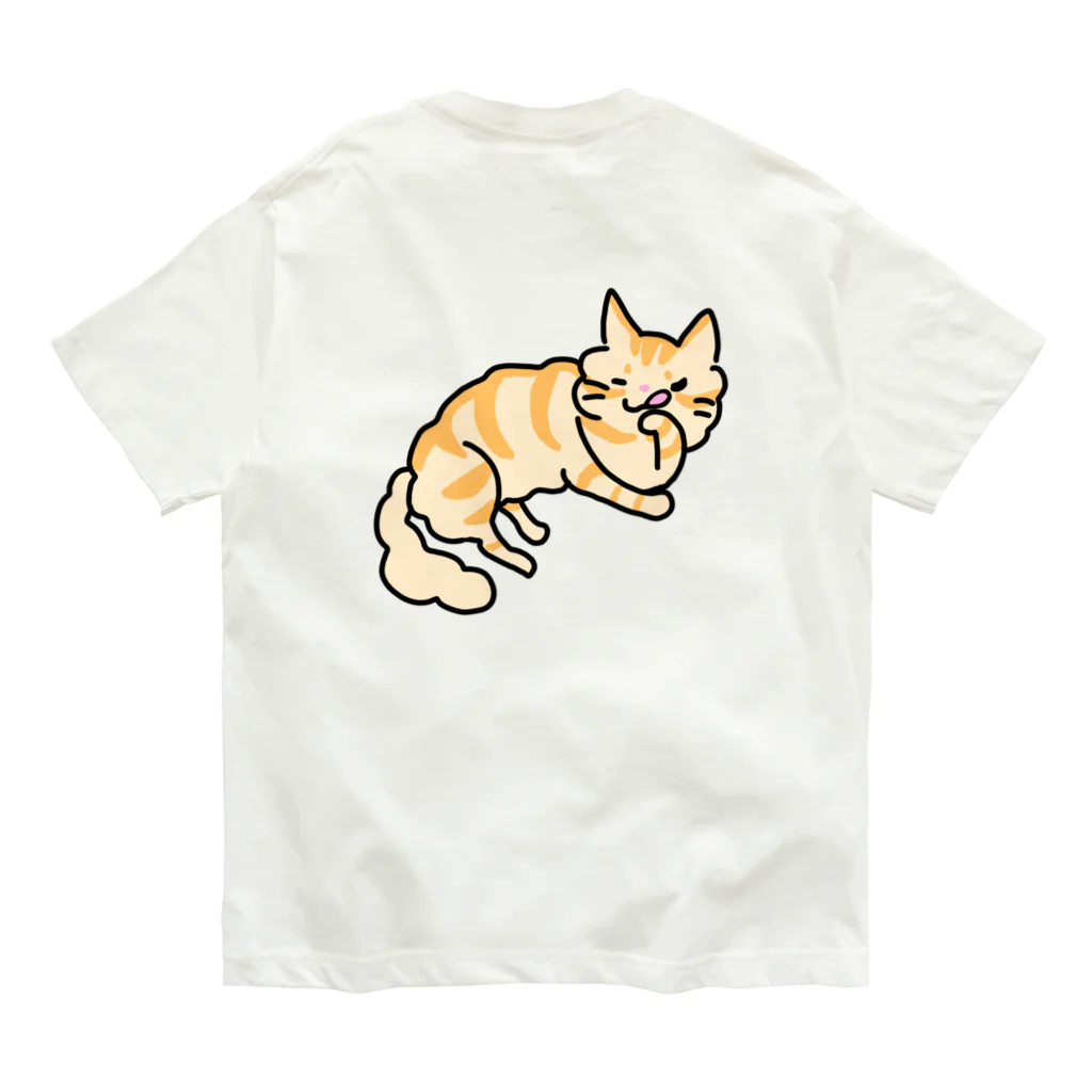 動物ガラス絵描きをしてる人のお店のぽっちゃり系ペロりネコさん Organic Cotton T-Shirt