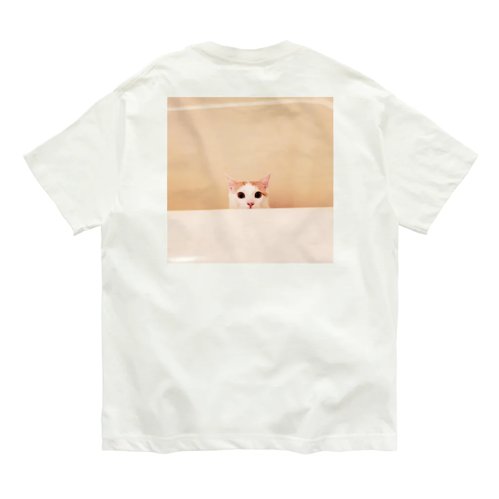 fouchanのふーちゃんひょっこりバックプリントTシャツ オーガニックコットンTシャツ