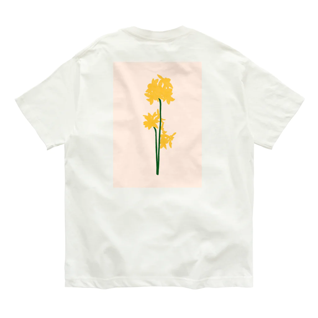 Marikoの黄色のお花 オーガニックコットンTシャツ