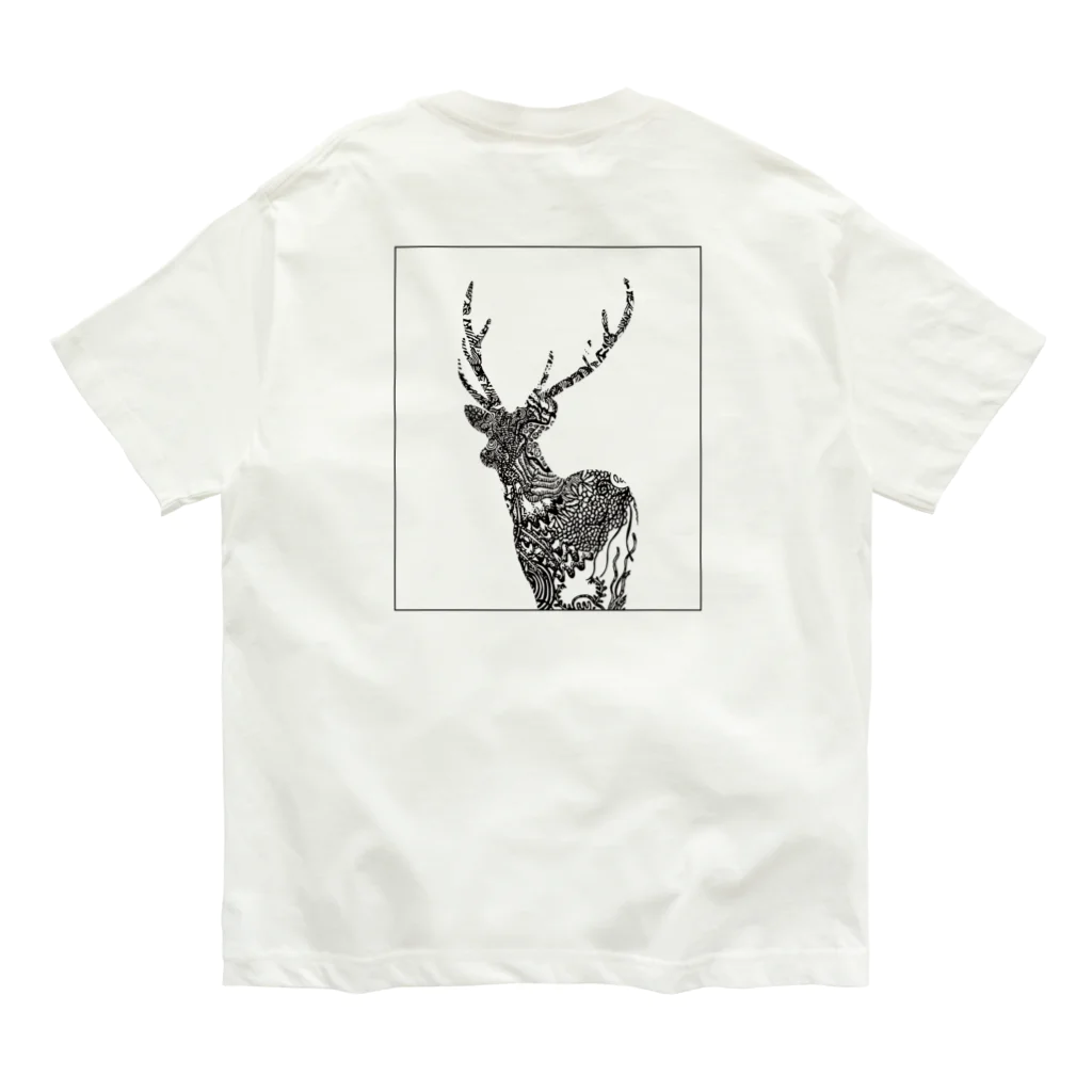 toejanssonのDEER 609 White Organic Cotton T-Shirt