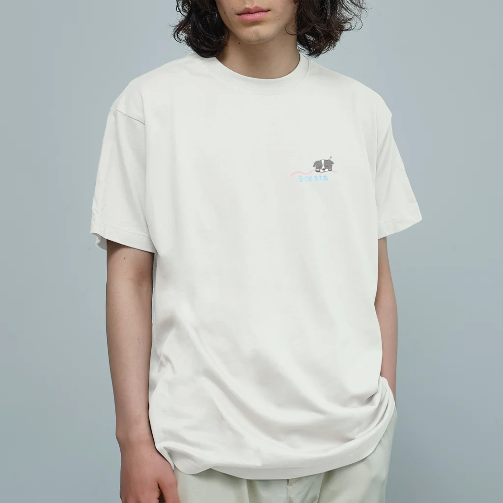 杏仁豆腐のボーダーコリーのシエスタTシャツ Organic Cotton T-Shirt