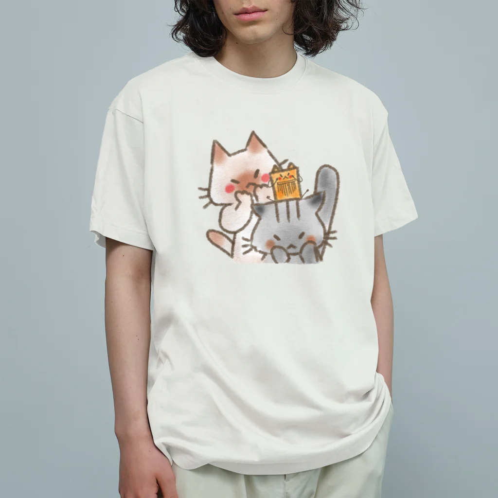 くつしたねこのでゅふふにゃんこ Organic Cotton T-Shirt