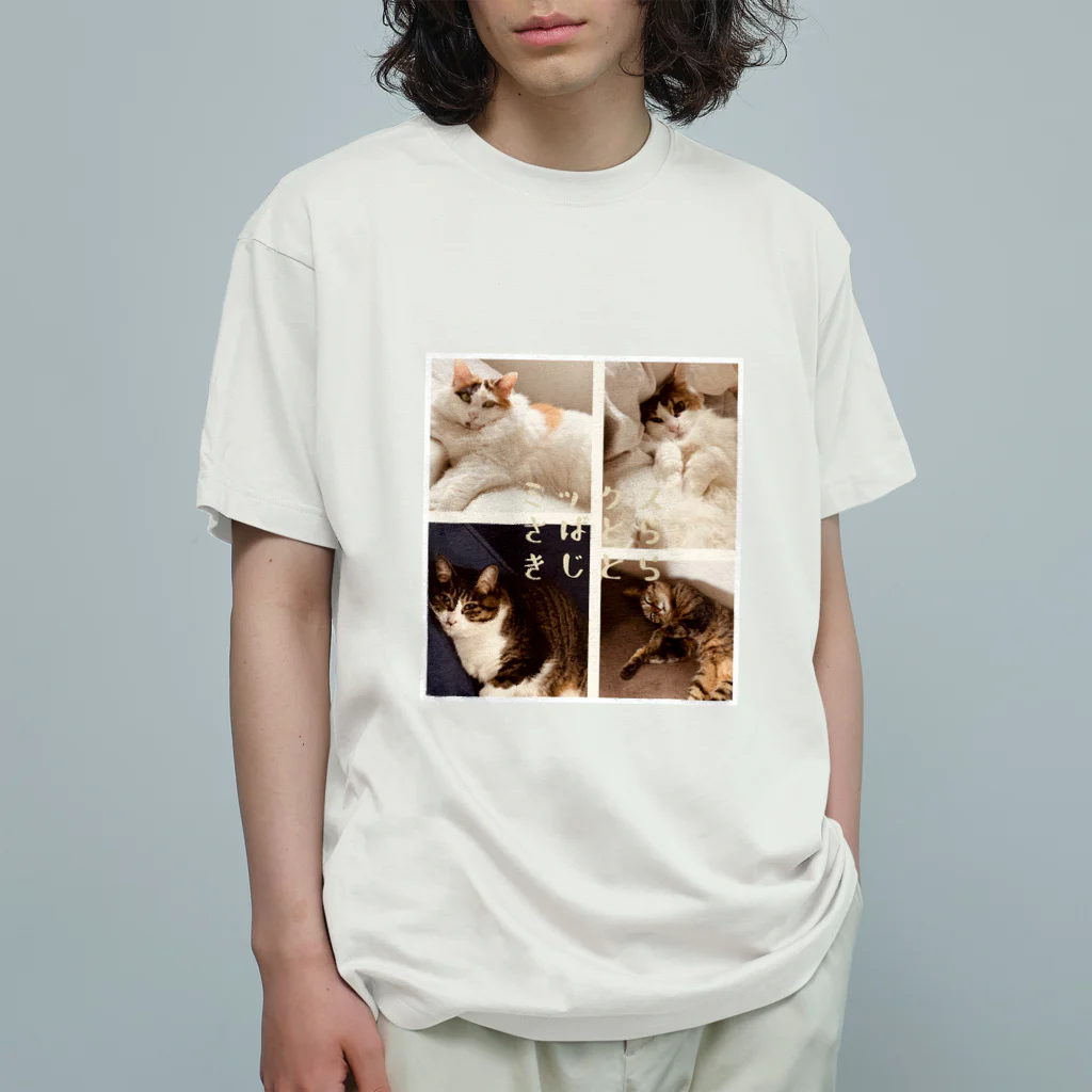 4匹の猫のよんねこシリーズ オーガニックコットンTシャツ