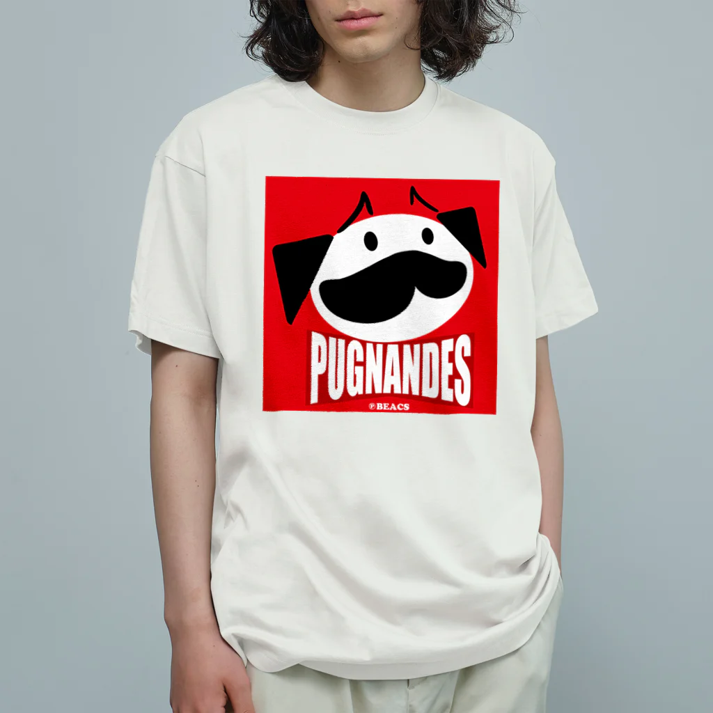 BEACSのPUGNANDES2022_Red オーガニックコットンTシャツ