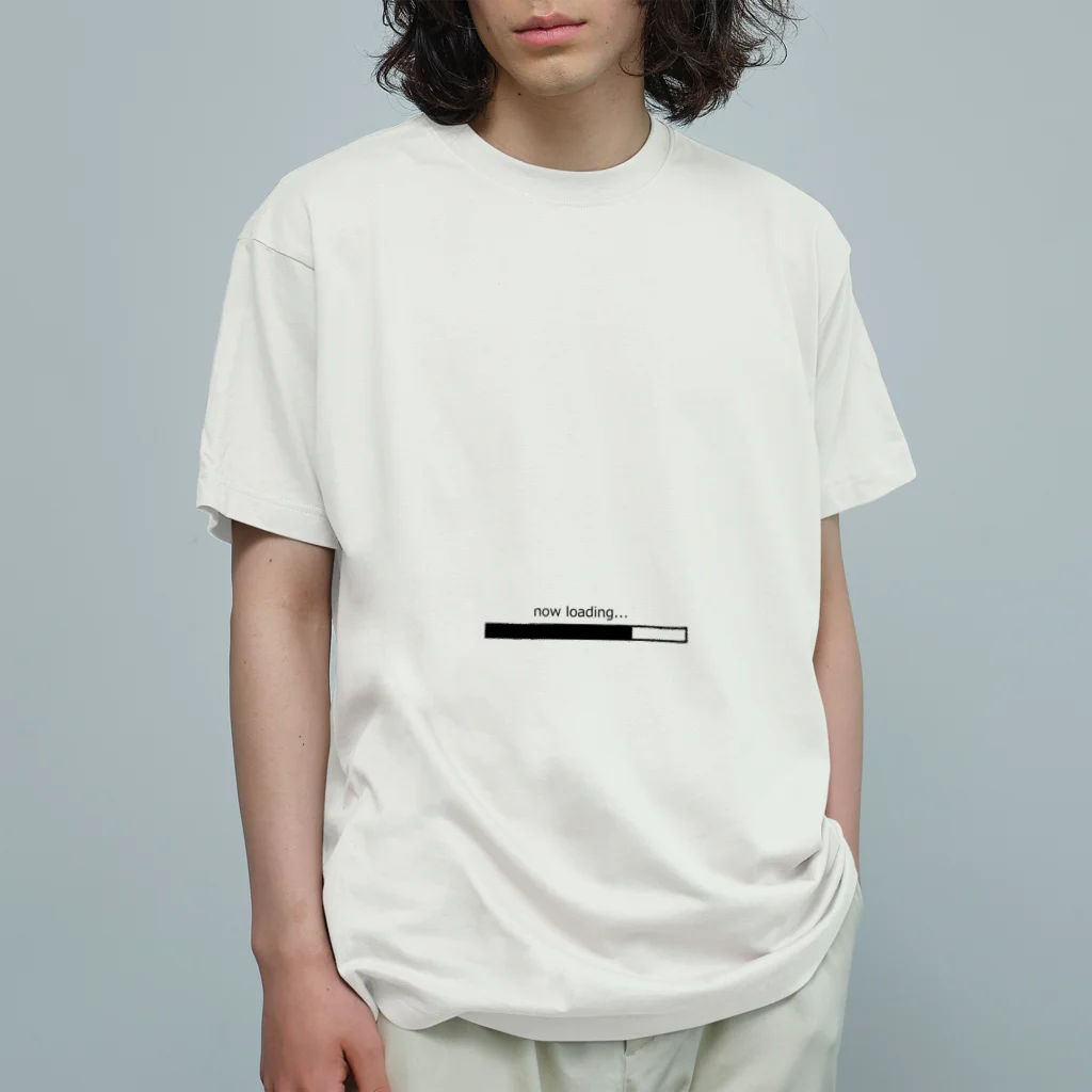 imoseのnow loading...(黒文字) オーガニックコットンTシャツ