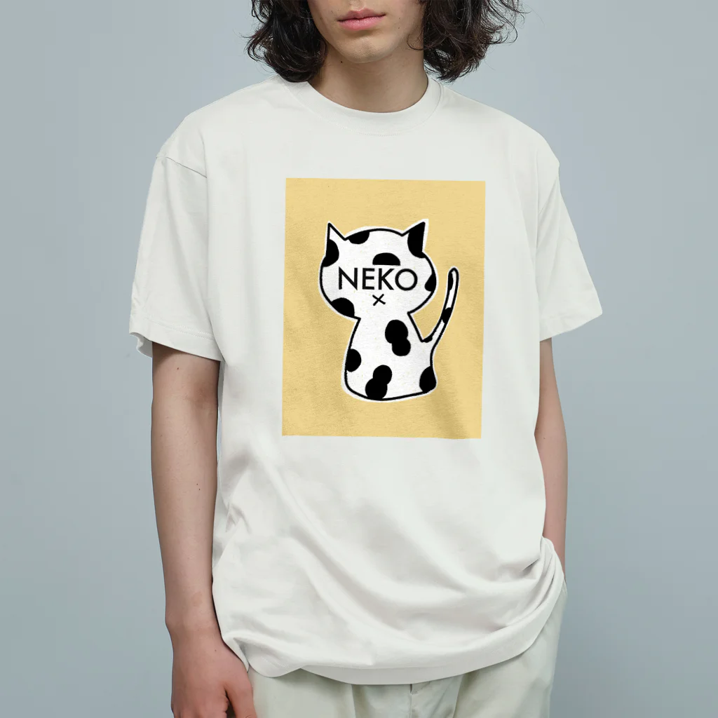 NENe___のNEKO yellow  オーガニックコットンTシャツ