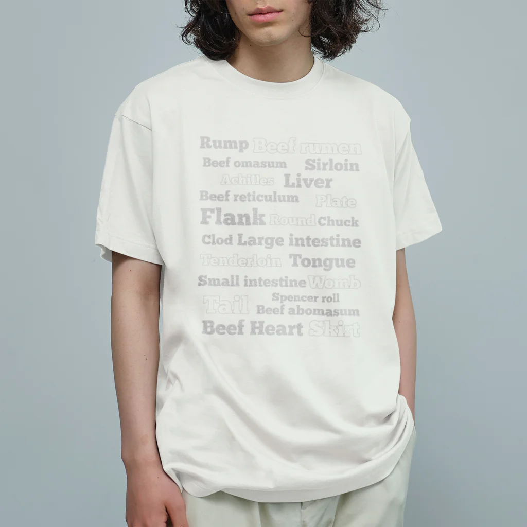 Mrs.Bean/ミセスビーンの牛肉の部位 Organic Cotton T-Shirt