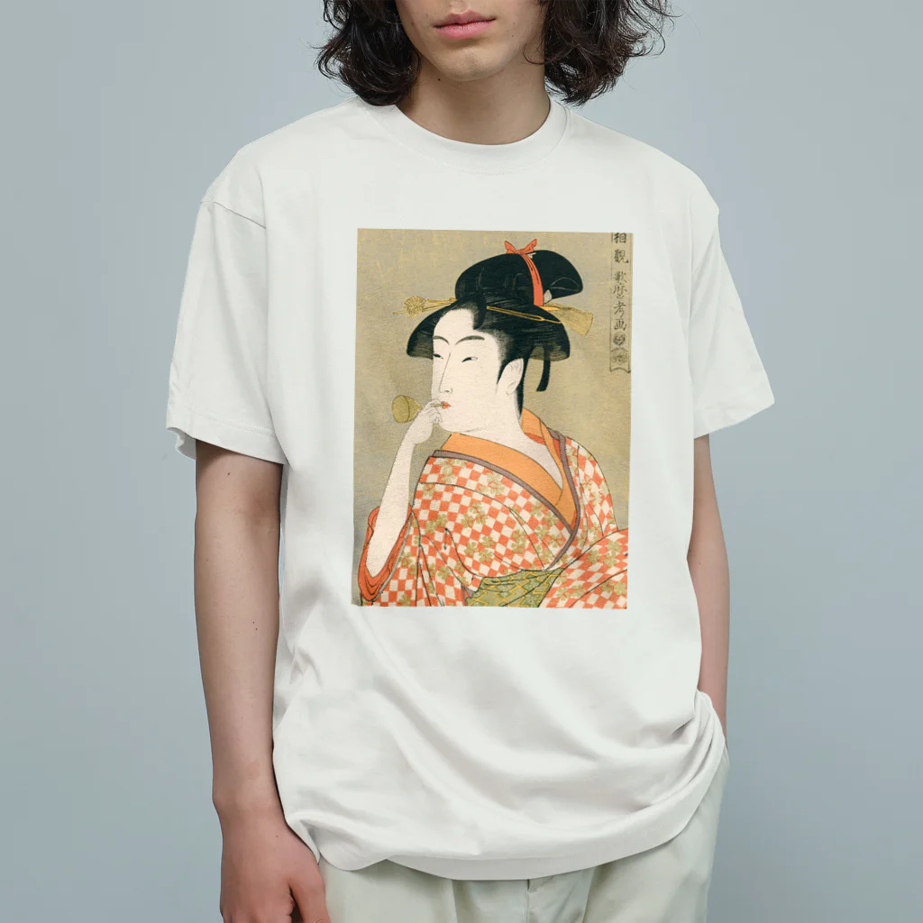 寿めでたや(ukiyoe)のUkiyoe　Utamaro Organic Cotton T-Shirt