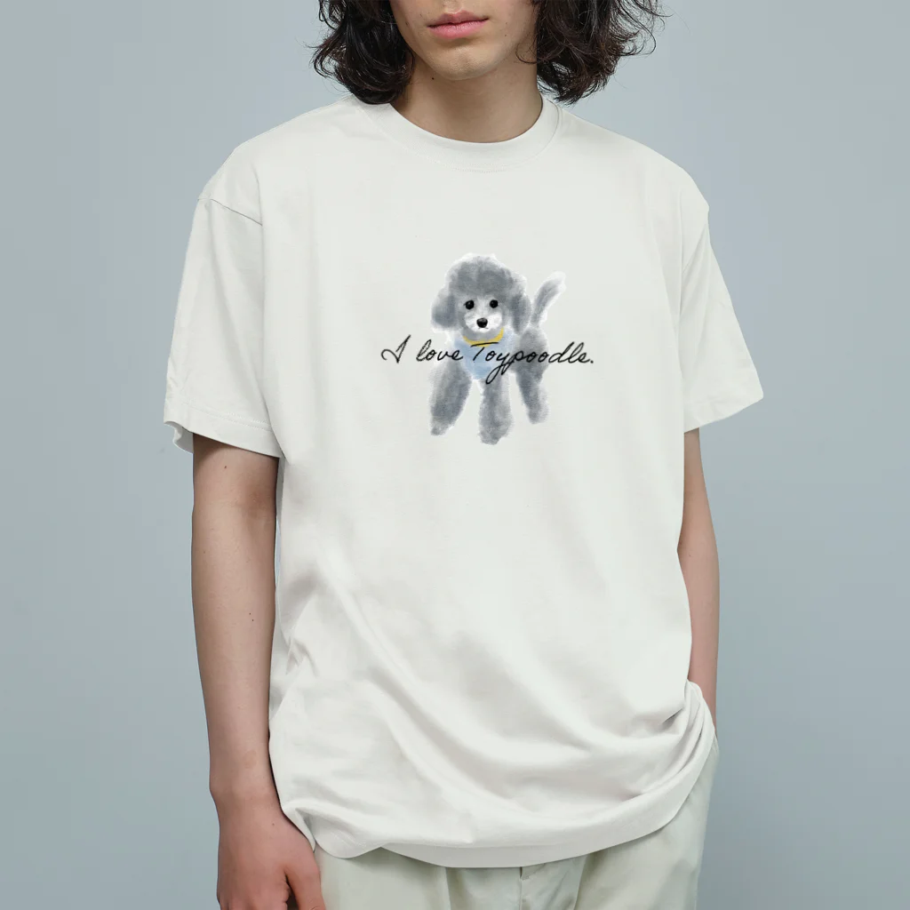 ぽぽっとツイてるのI love Toypoodle⭐︎2 オーガニックコットンTシャツ