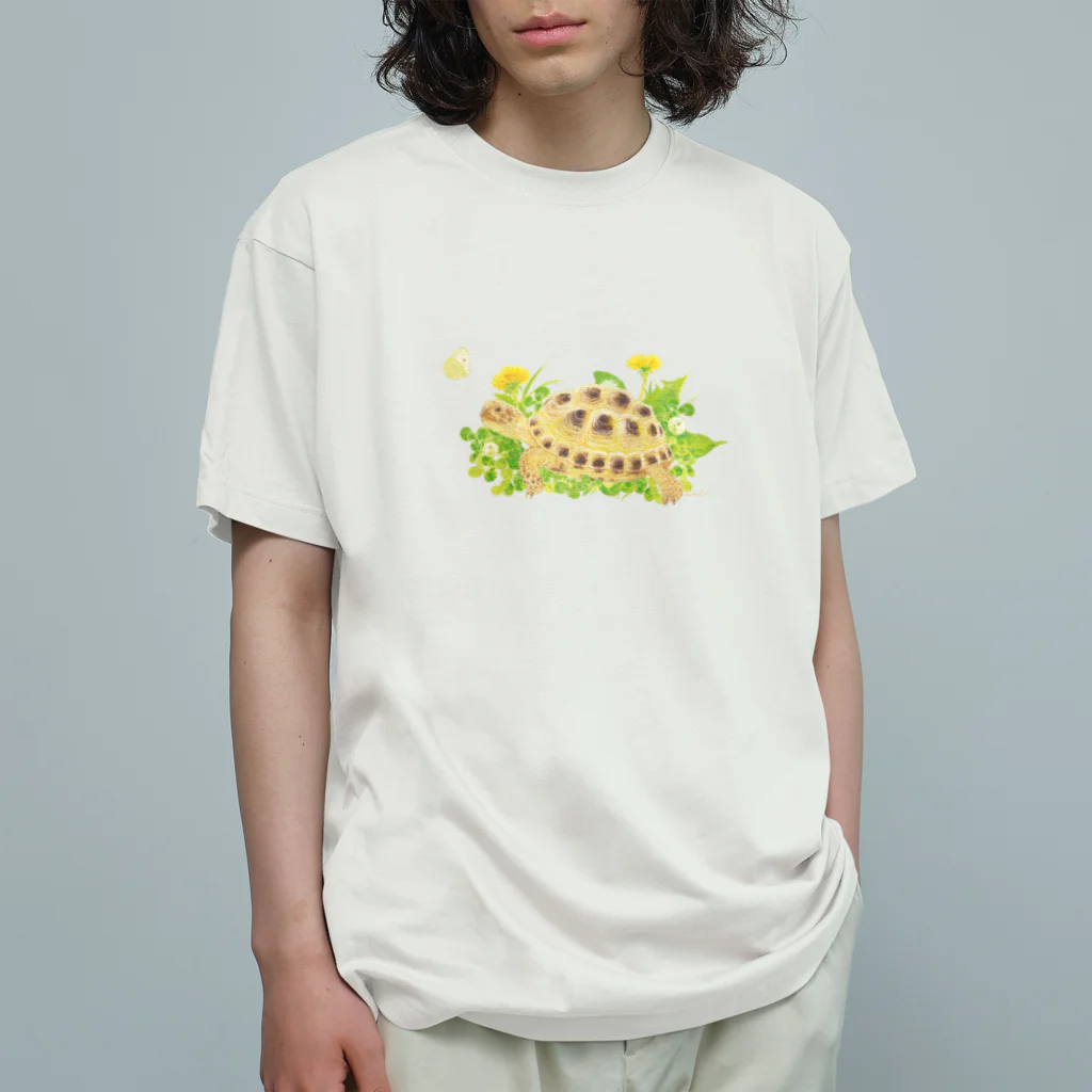 めろんぽっぷのお店だよのたわむれ　ヨツユビリクガメ Organic Cotton T-Shirt