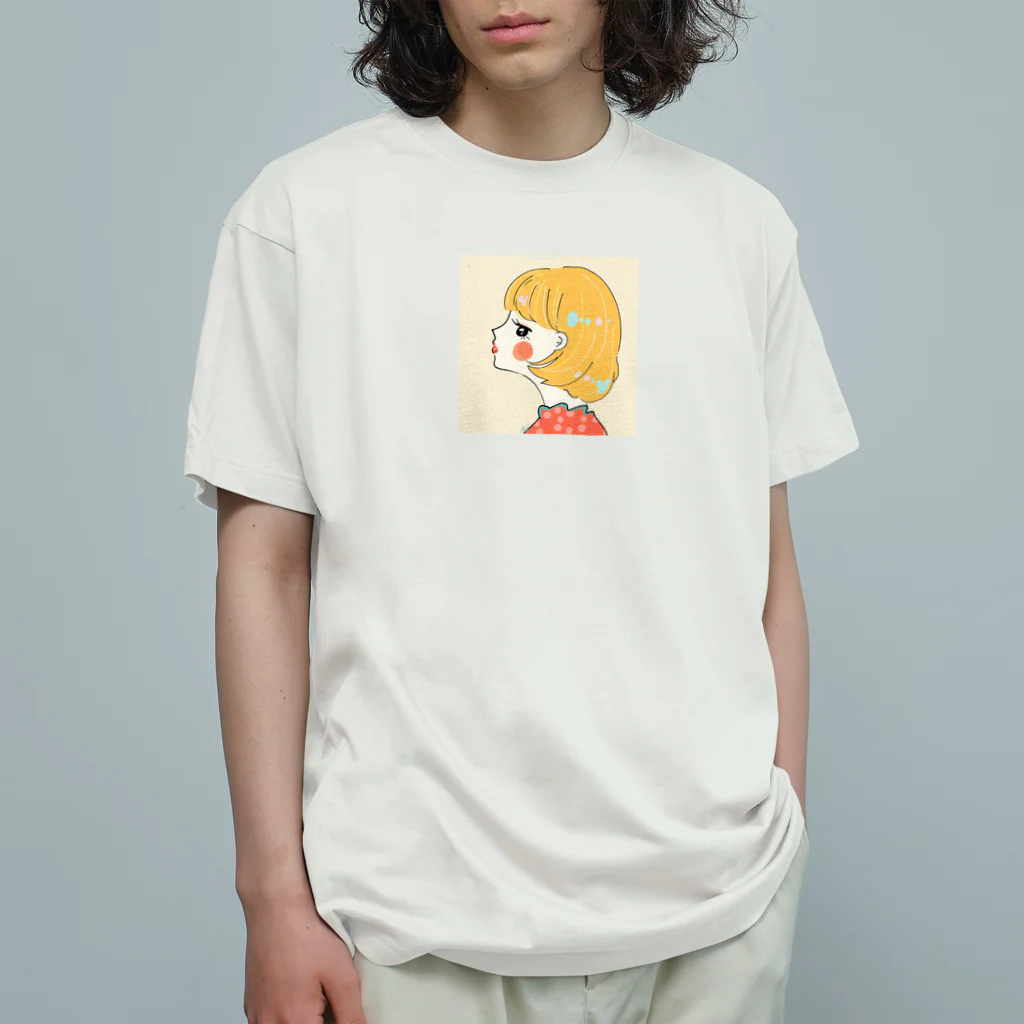 無糖 きな子のピアッシング オーガニックコットンTシャツ