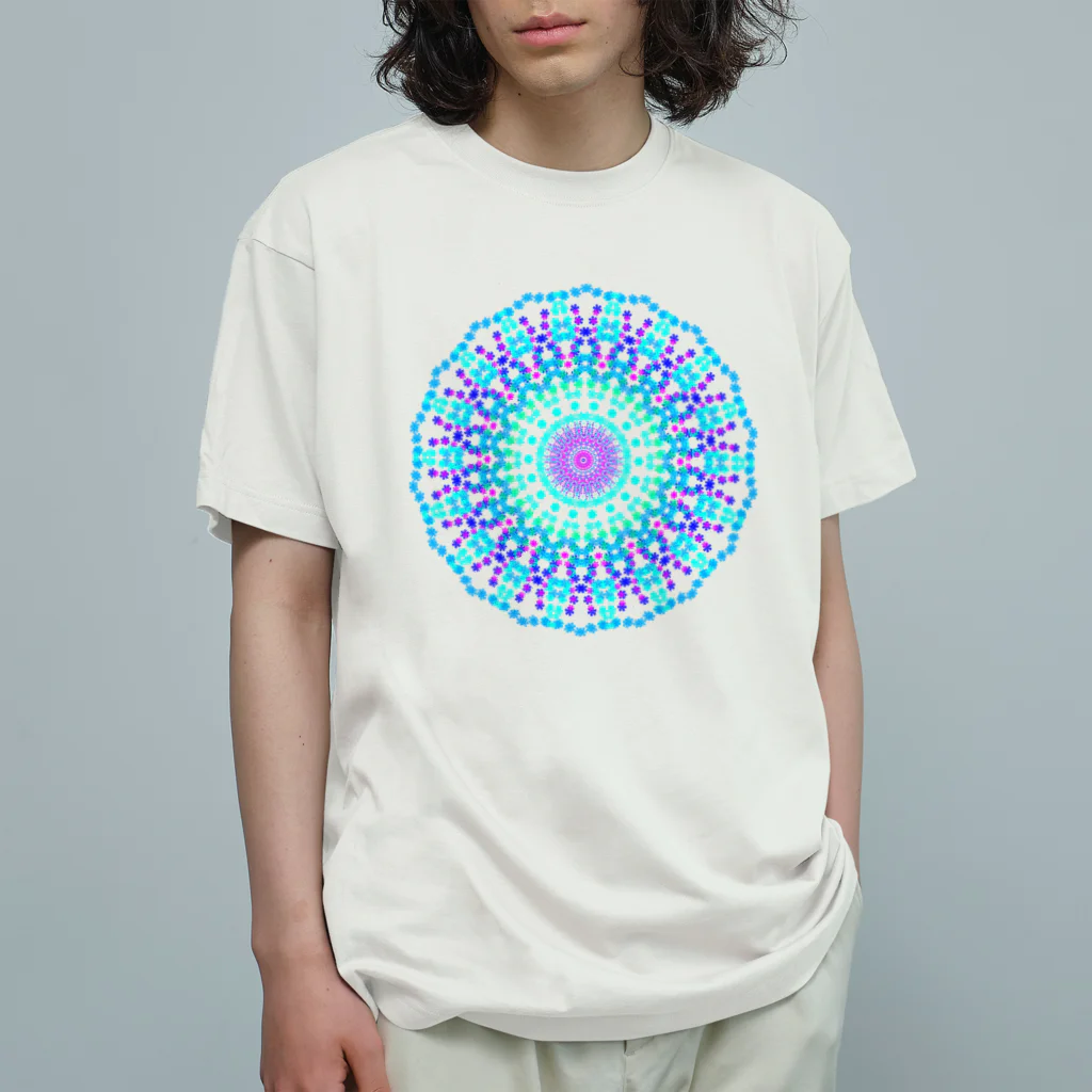 ひまわりの雪の華⑤アクアブルー Organic Cotton T-Shirt