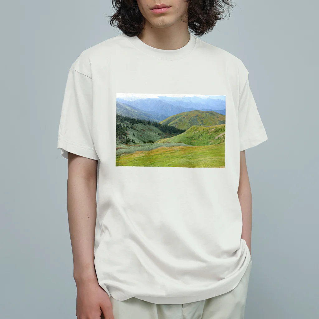 もくもくモクレンの日本スピッツデザインショップの巻機山Ｔシャツ Organic Cotton T-Shirt