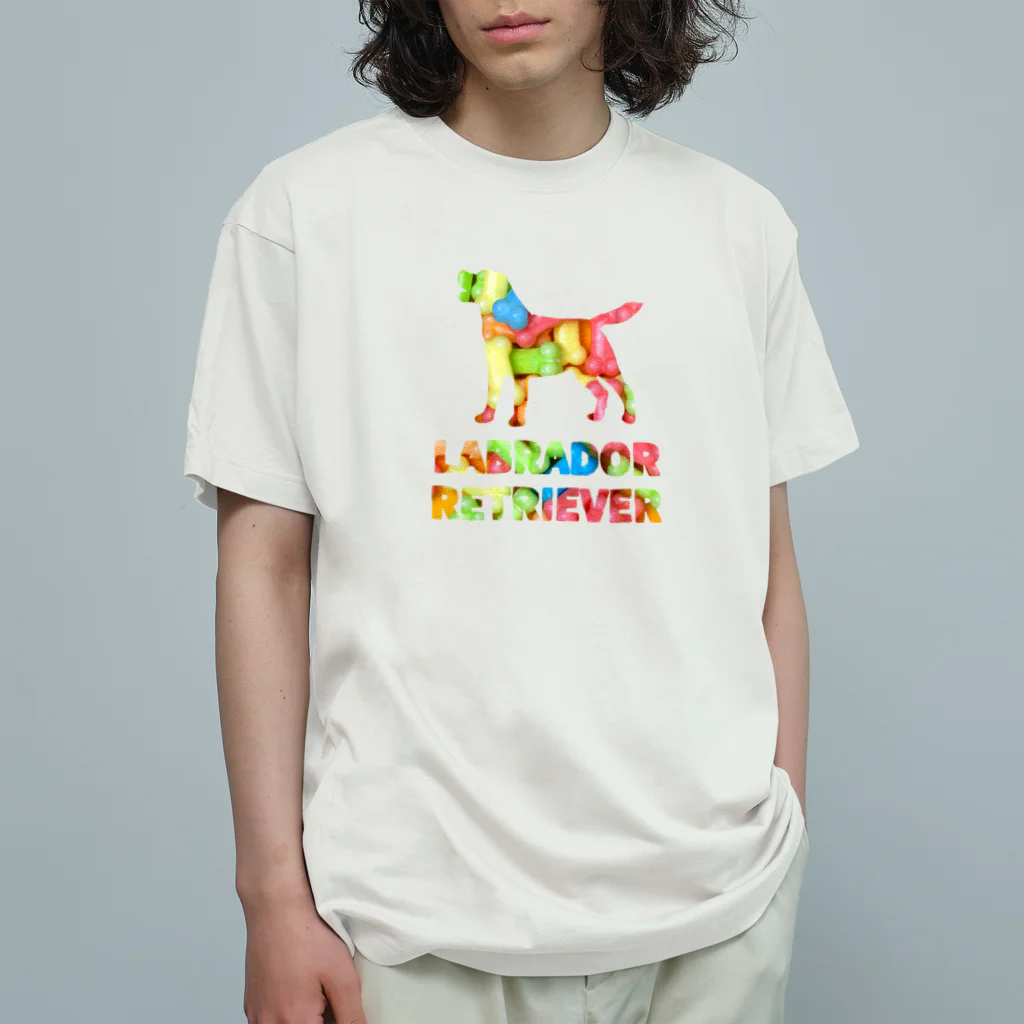 onehappinessのラブラドールレトリバー　骨ガム オーガニックコットンTシャツ