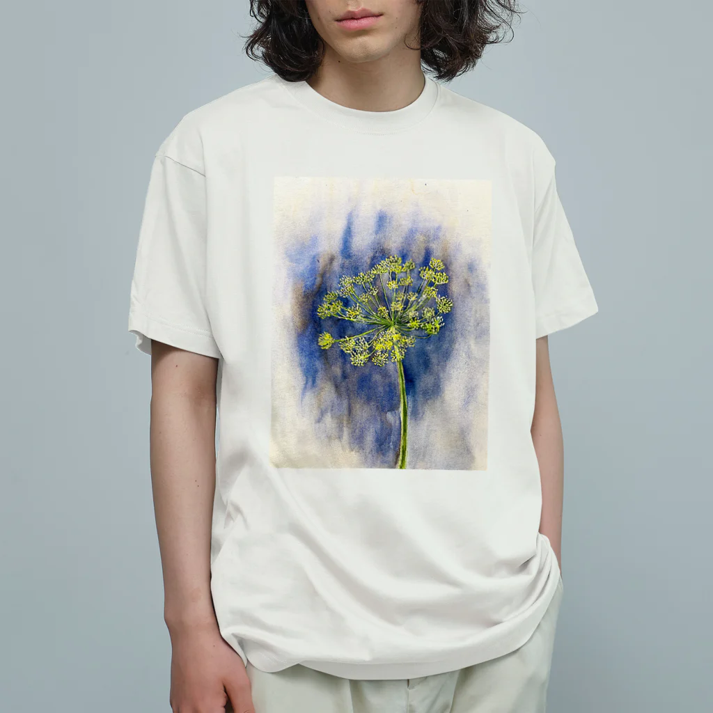 あおニャーマンの植物画着彩2 オーガニックコットンTシャツ