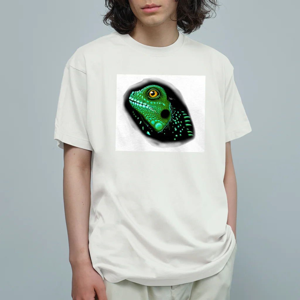 ただの爬虫類好きのグリーンイグアナ Organic Cotton T-Shirt