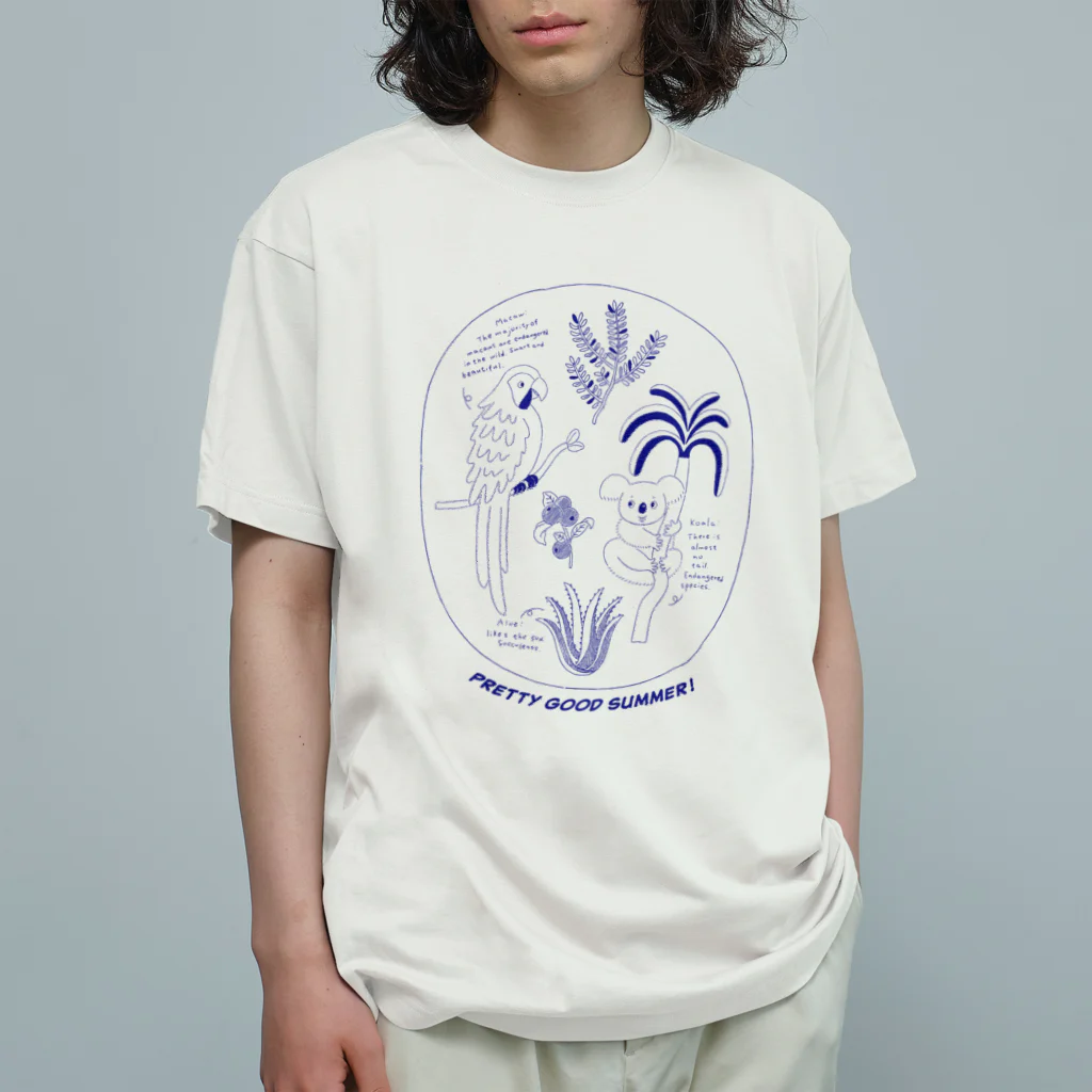 Futakawa Mayuのグッズショップの夏図鑑シリーズ　コアラ　カラー Organic Cotton T-Shirt