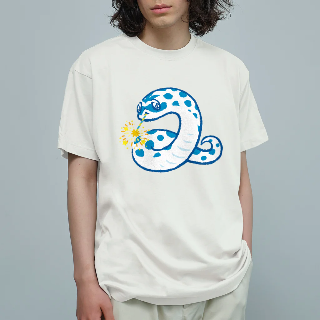 おにぎり屋のヘビ花火シシバナ(ブルーver) Organic Cotton T-Shirt