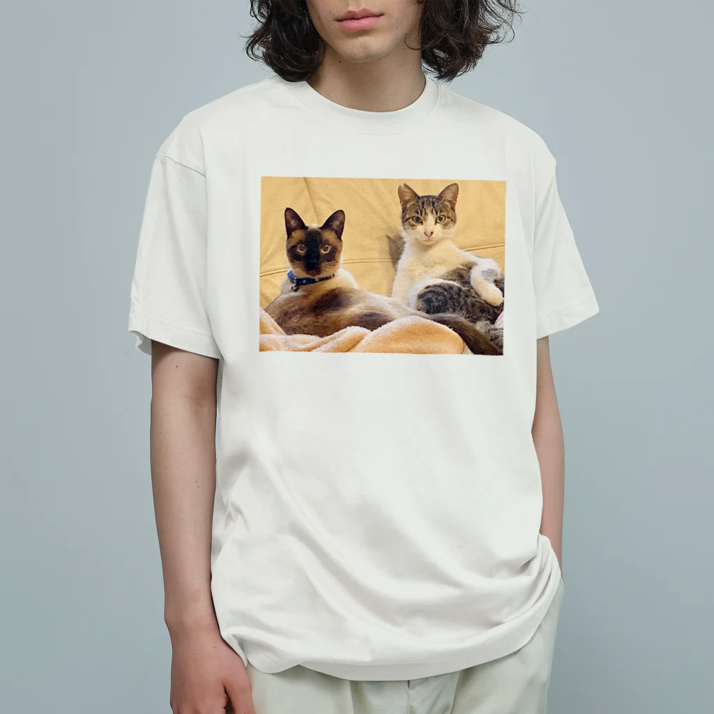 モカちゃんのモカちゃんとゴマちゃん Organic Cotton T-Shirt