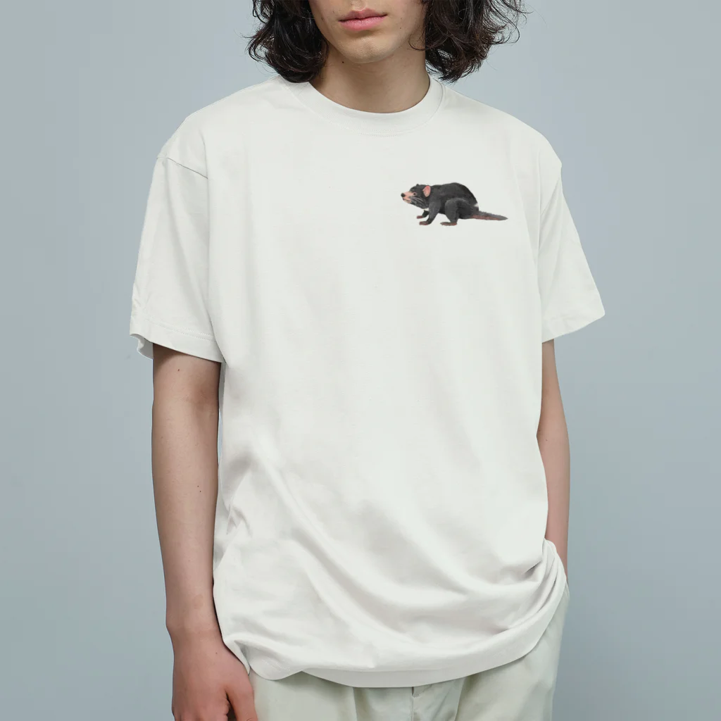 🐶シュナといろいろ🎨のタスマニアデビル (ワンポイント) Organic Cotton T-Shirt