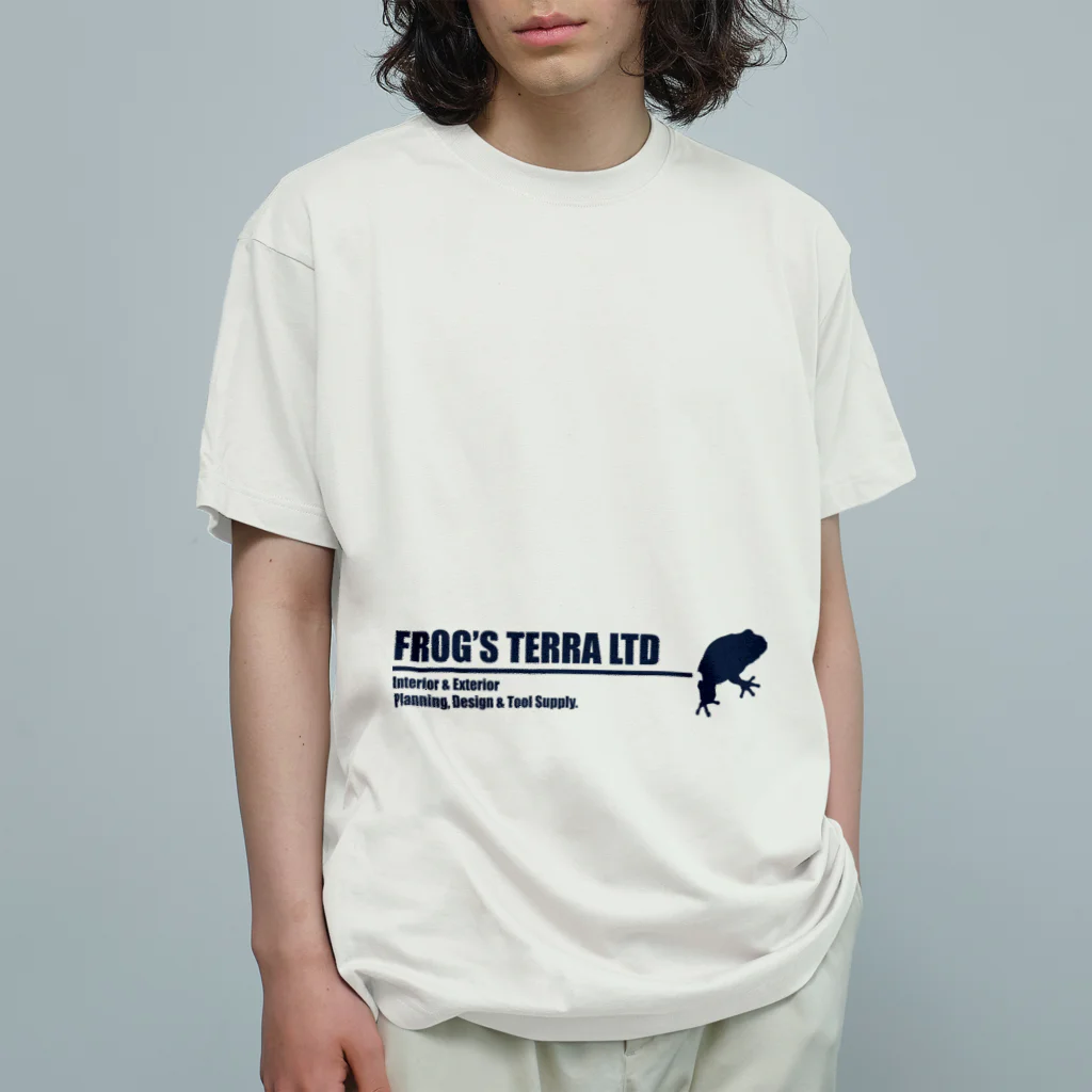 FROG'S TERRA LTDのシルエット　ロゴ　ディープシーブルー Organic Cotton T-Shirt