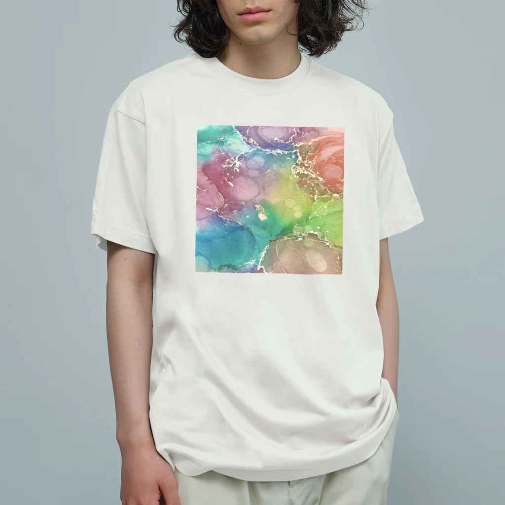 葉月あさこ(風椋)＠癒しの書【公式】のインクアート カラフル オーガニックコットンTシャツ