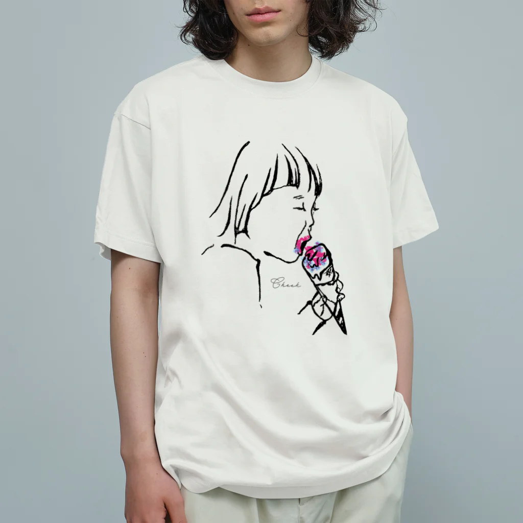 SHAKUTORIMUSHIの#Cheek#アイスが溶けちゃう前に オーガニックコットンTシャツ