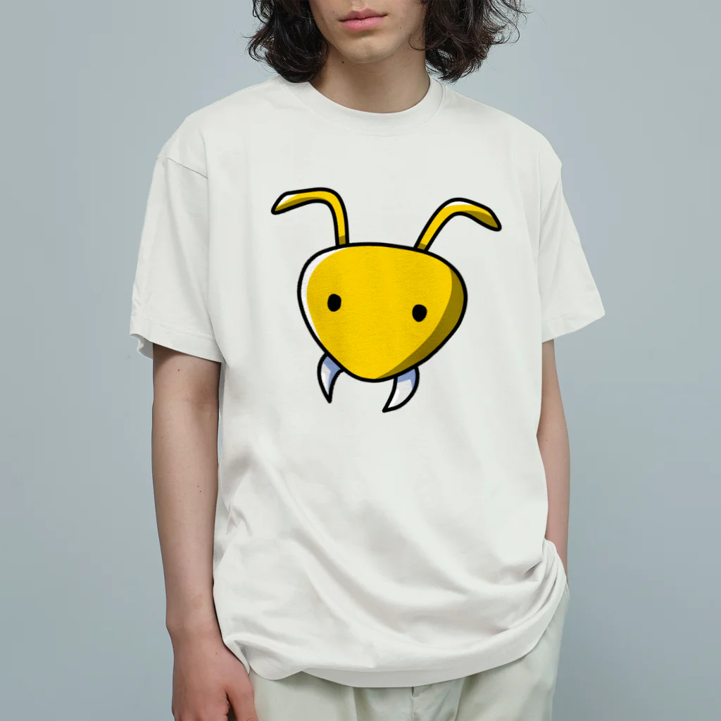 たたみありの巣穴のアリT（きいろ） オーガニックコットンTシャツ