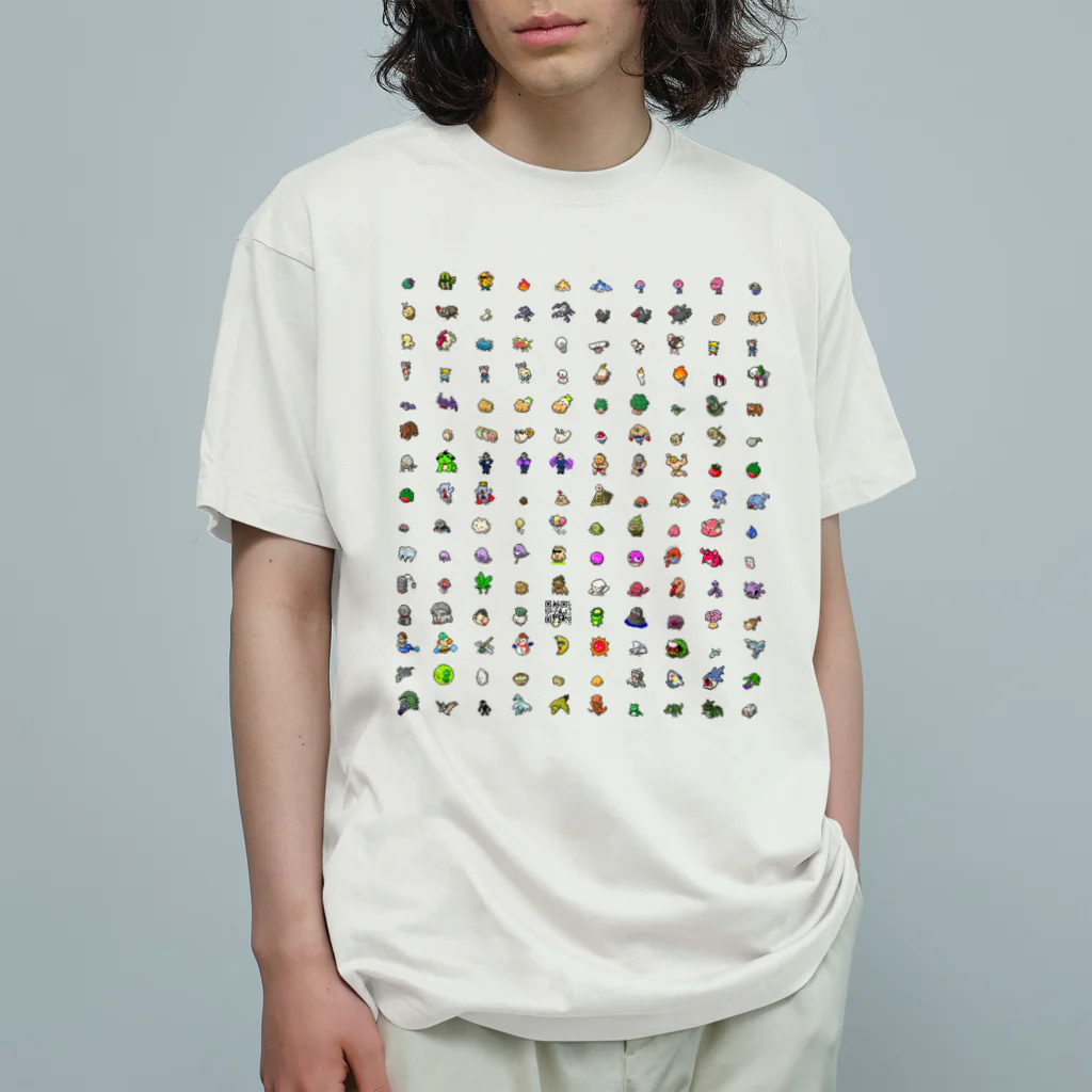 カジテツ玉子の【新】カジモン（ドット絵）オーガニックコットンTシャツ Organic Cotton T-Shirt