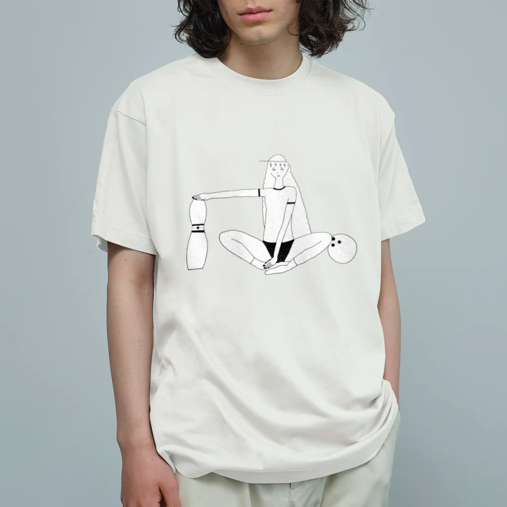 hug∞handのボーリングガール オーガニックコットンTシャツ