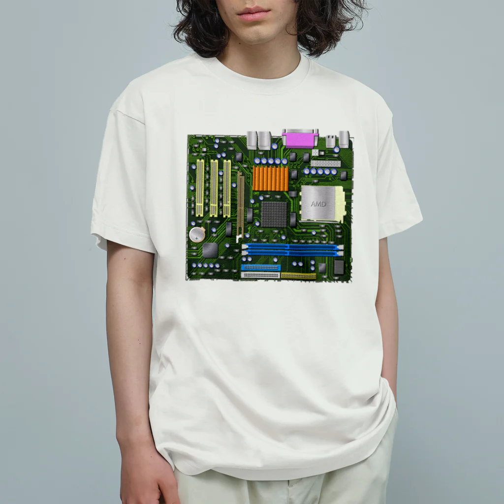 旨味教授といちごもちぷりんのパソコンのマザーボード Organic Cotton T-Shirt