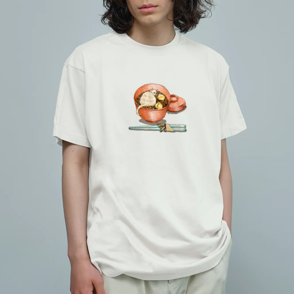 kaoru@nekomangakakuyoのお汁粉食べた？おしるこねこ Organic Cotton T-Shirt