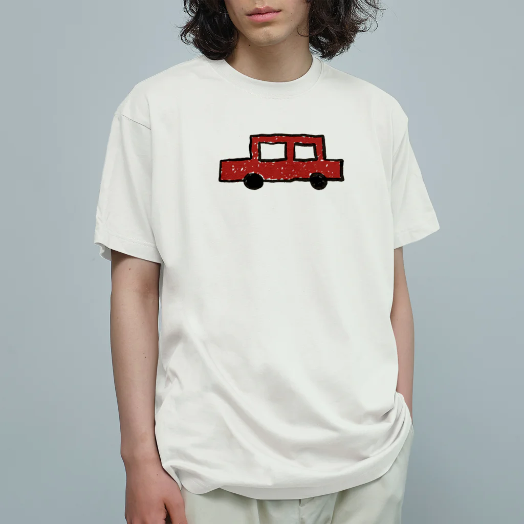 tamaccoの赤い車 オーガニックコットンTシャツ