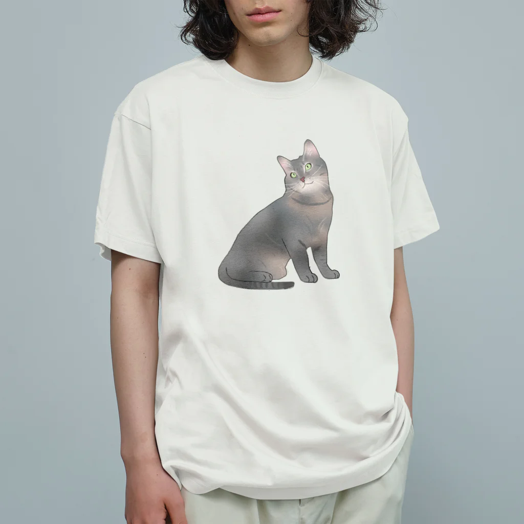 猫との遭遇のうちのにゃ～んこ（サバトラver.） Organic Cotton T-Shirt