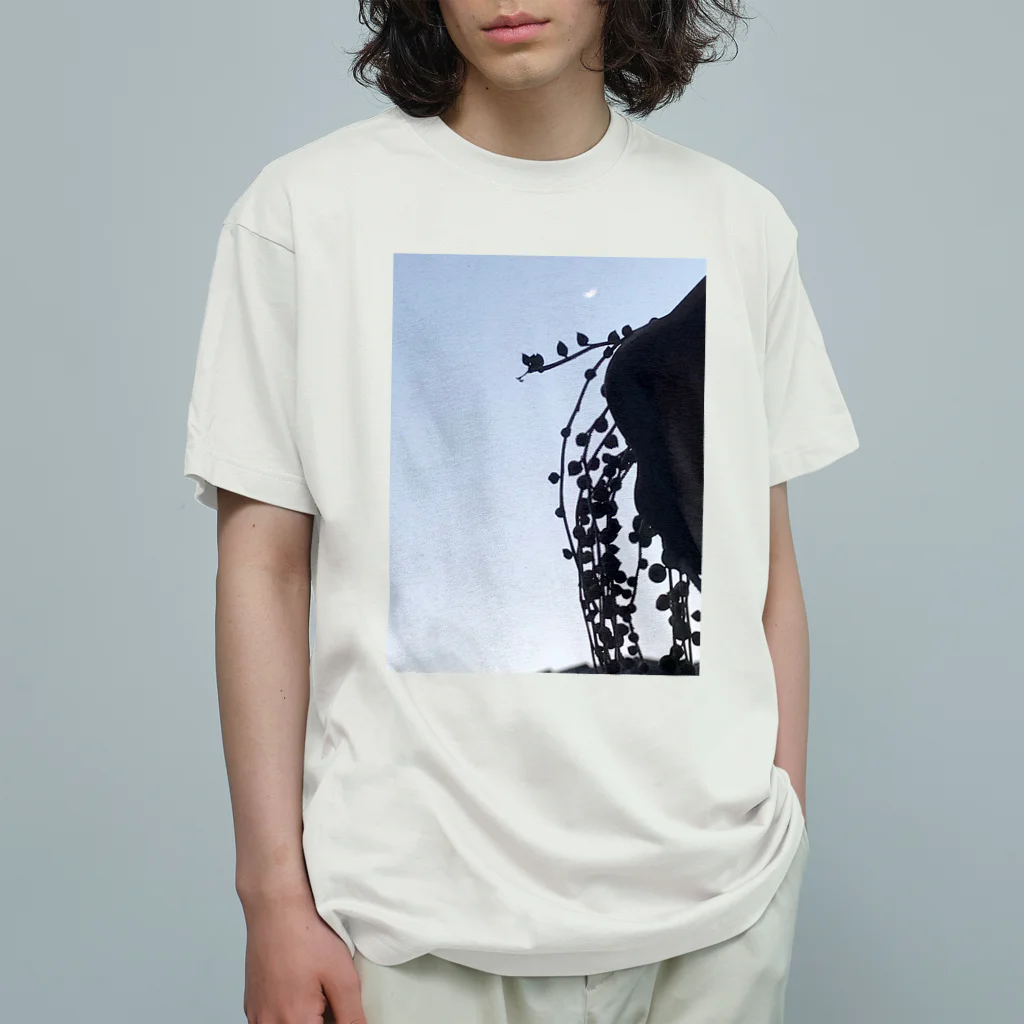 シアン猫の植物図鑑の三日月とグリーンネックレス Organic Cotton T-Shirt