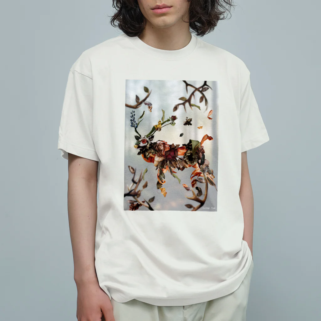 Yuumi Sugiuraの葉の鹿／鹿の枝 Organic Cotton T-Shirt