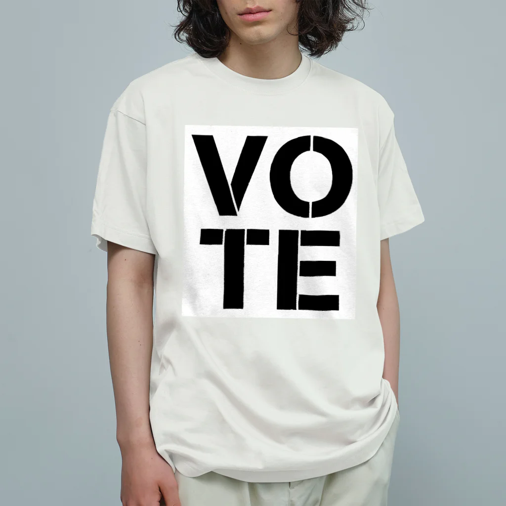 VOTE FOR YOUR RIGHTのVOTE FOR YOUR RIGHT　文字黒 オーガニックコットンTシャツ