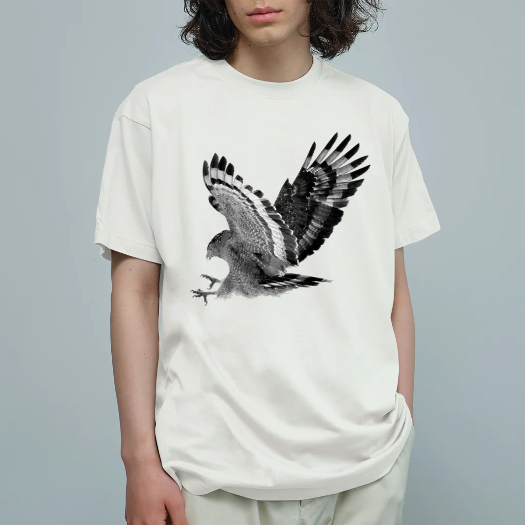 WILDBIRD GOODS SHOPのカンムリワシ・モノクロ Organic Cotton T-Shirt