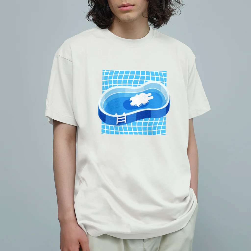 soratoのプールにうかぶうさぎ オーガニックコットンTシャツ