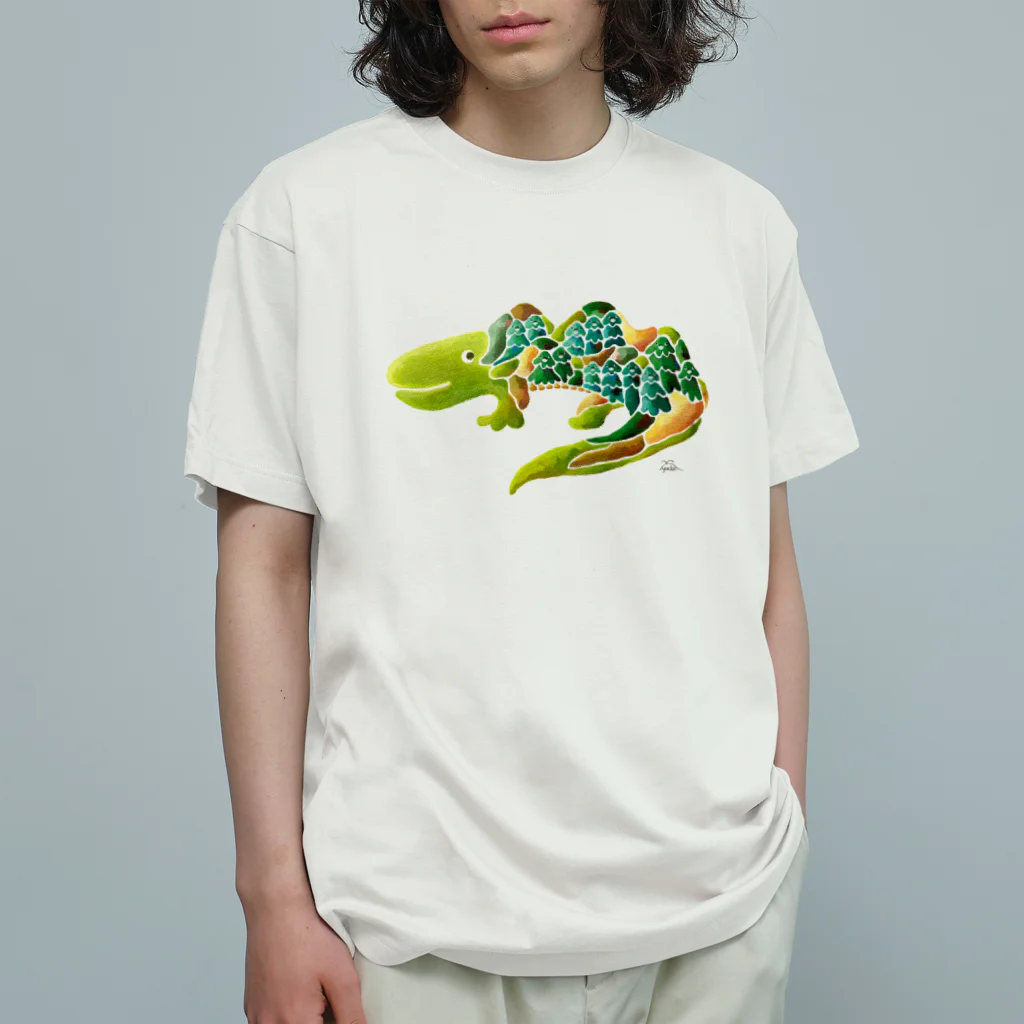 yuckeの森ワニ オーガニックコットンTシャツ