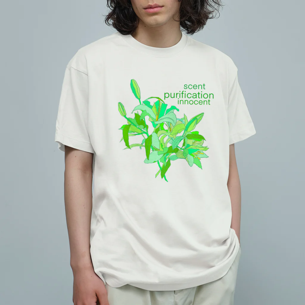 OtsuCHEEの百合 オーガニックコットンTシャツ