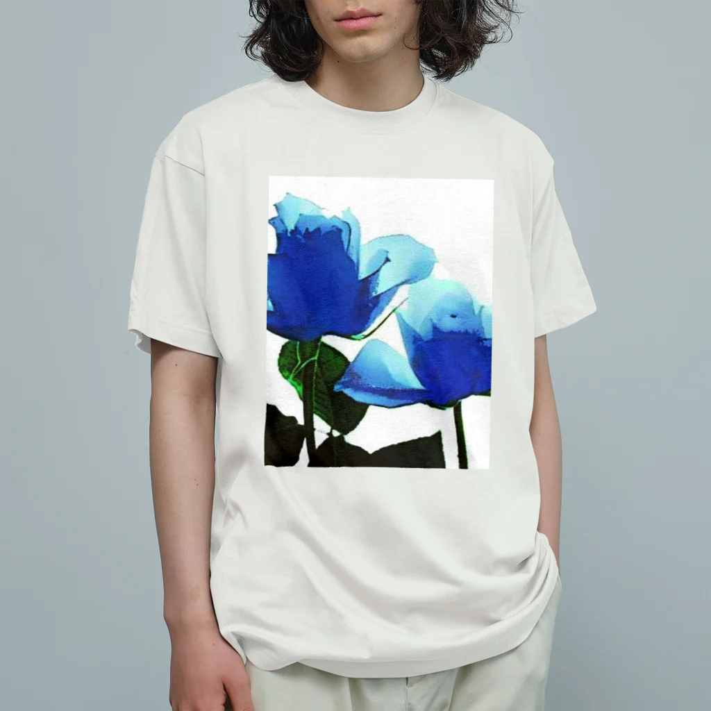 Anna’s galleryのBlue Rose Organic Cotton T-Shirt